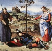 RAFFAELLO Sanzio Allegory (The Knight's Dream) oil on canvas